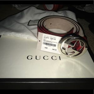 Authentic Red Gucci belt